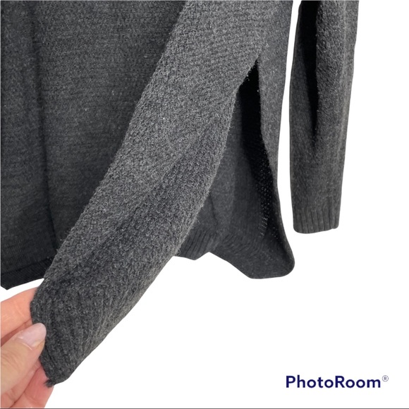 Boohoo Sweater Gray Side Slit Chunky SZ 20 - Picture 6 of 10